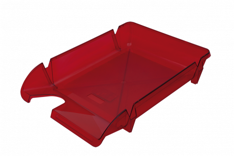 Лоток горизонтальний пластиковий червоний прозорий Компакт, Arnika