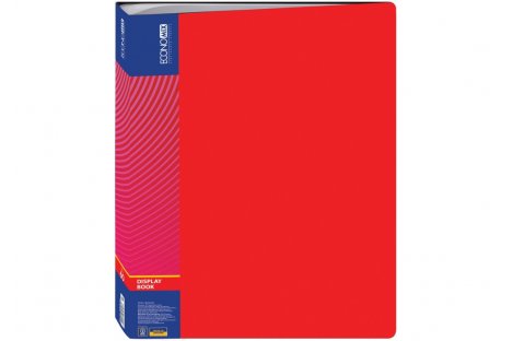 Папка А4 пластикова з 60 файлами червона, Economix