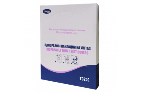 Накладки на сидіння унітазу 200шт паперові білі, Tisha Papier