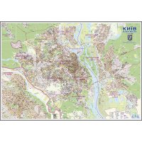 Карта План Киева 154*108см ламинированная с планками
