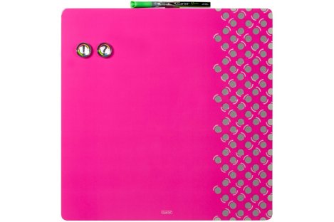 Доска магнитно-маркерная 35,5*35,5см, с комбинированной поверхностью розовая Quartet, Nobo