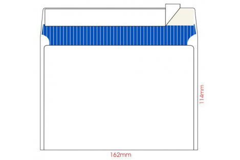 Конверт С6  25шт білий офсет з відривною стрічкою