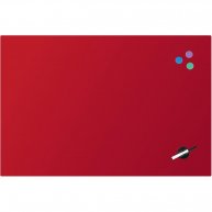 Доска стеклянная магнитно-маркерная 60х90см красная, Axent
