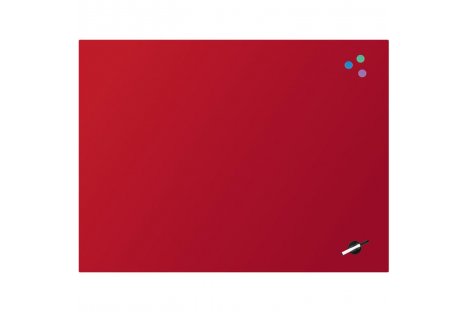 Дошка скляна магнітно-маркерна 90х120см червона, Axent