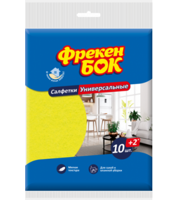 Салфетка вискозная универсальная 10+2шт 30*38см, Фрекен Бок