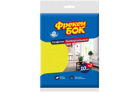 Салфетка вискозная универсальная 10+2шт 30*38см, Фрекен Бок