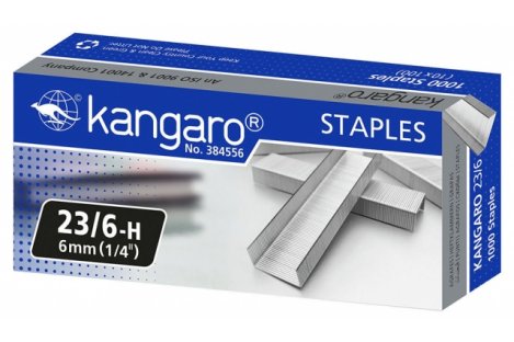 Скобы для степлера №23/6 1000шт, Kangaro