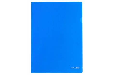 Папка-уголок А4 пластиковая синяя, Economix