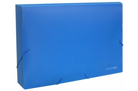 Папка-бокс А4 20мм пластиковая на резинках синяя, Economix