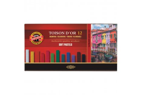 Пастель суха м'яка 12 кольорів Toison D'or, KOH-I-NOOR