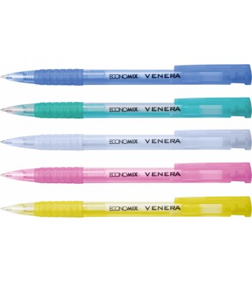 Ручка кулькова автоматична Venera, колір чорнил  синій 0,5мм, Economix