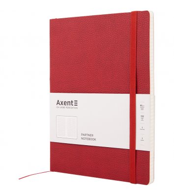 Діловий записник 190*250мм 96арк клітинка Partner Soft червоний, Axent