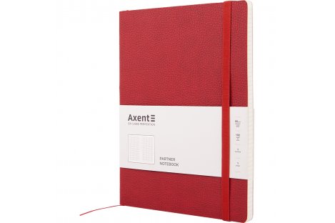 Діловий записник 190*250мм 96арк клітинка Partner Soft червоний, Axent