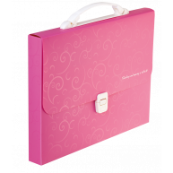 Портфель А4 пластиковий на застібці 1 відділення рожевий, Buromax