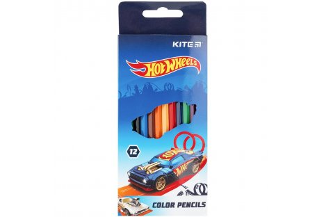 Карандаши цветные 12шт шестигранные "Hot Wheels", Kite