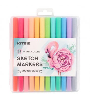 Скетч маркери 12 кольорів Pastel, Kite