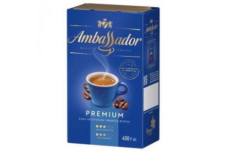 Кофе молотый Ambassador Premium 450г