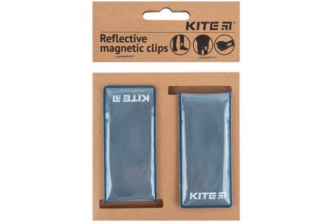 Набір магнітних кліпс світловідбиваючих темно-сірі, Kite