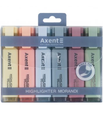 Набір текстових маркерів Highlighter Morandi 6 кольорів, Axent