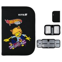 Пенал твердий "Hot Wheels" на блискавці 1 відділення 2 розвороти, Kite