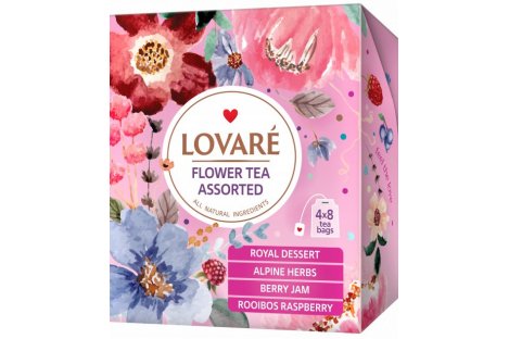 Чай квітковий Lovare Assorted у пакетиках 32шт*1,5г