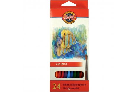 Олівці кольорові акварельні 24шт шестигранні "Mondeluz Рибки", KOH-I-NOOR