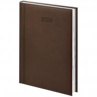 Ежедневник датированный A5 2024 Torino темно-коричневый, Brunnen