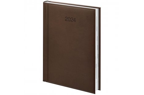Ежедневник датированный A5 2024 Torino темно-коричневый, Brunnen