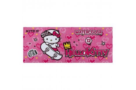 Акварель 12 кольорів медова без пензлика "Hello Kitty", Kite