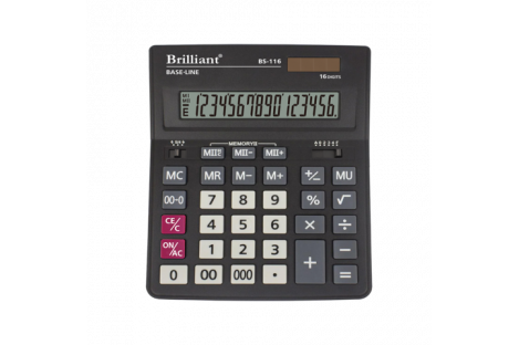 Калькулятор 16 розрядів 205х159х27мм, Brilliant