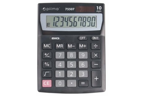 Калькулятор 10 розрядів 137*103*32мм, Optima