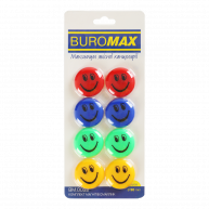 Набір магнітів 8 шт 30 мм "Смайли", Buromax