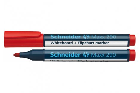 Маркер для досок Maxx 290, цвет чернил красный 1-3мм, Schneider