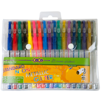Набір гелевих ручок 18 кольорів 0,7мм, Zibi