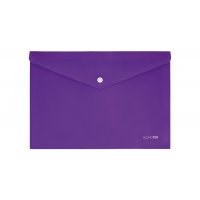 Папка-конверт А4 на кнопці пластикова непрозора фіолетова, Economix
