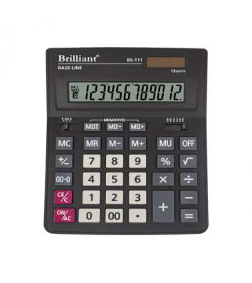 Калькулятор 12 розрядів 205х159х27мм, Brilliant