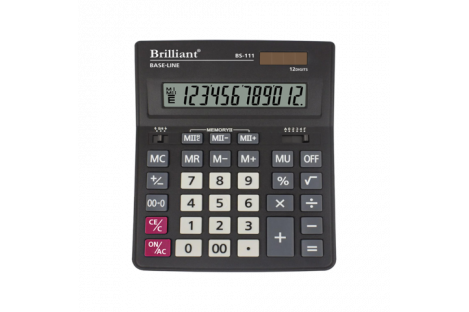 Калькулятор 12 розрядів 205х159х27мм, Brilliant