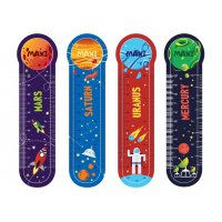 Закладинки пластикові для книг 4 шт "Space", Maxi