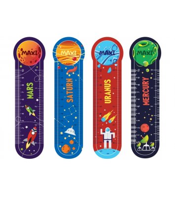 Закладинки пластикові для книг 4 шт "Space", Maxi