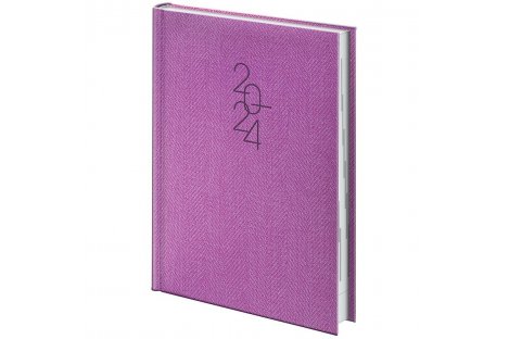 Ежедневник датированный A5 2024 Tweed фиолетовый, Brunnen