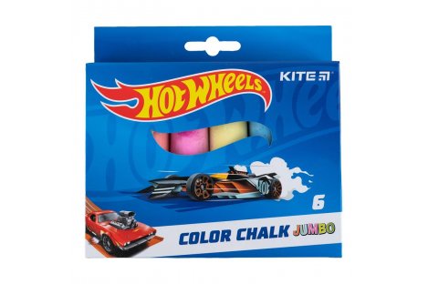 Крейда кольорова 6шт "Hot Wheels", Kite