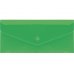 Папка-конверт E65 на кнопці пластикова прозора зелена, Economix