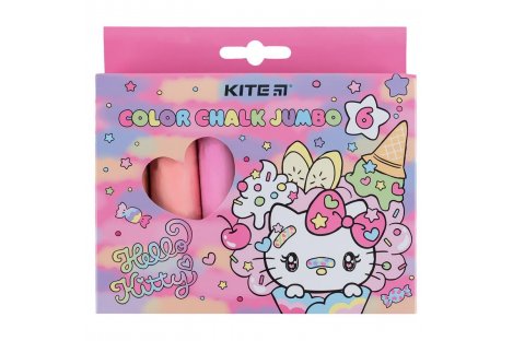 Крейда кольорова 6шт "Hello Kitty", Kite