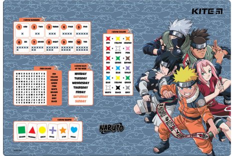 Килимок для дитячої творчості  А3 пластиковий "Naruto", Kite