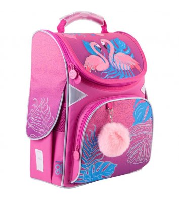 Рюкзак каркасный школьный GoPack Education Pink flamingoes, Kite