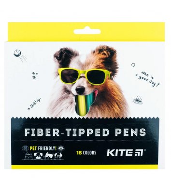 Фломастери 18 кольорів "Kite Dogs", Kite