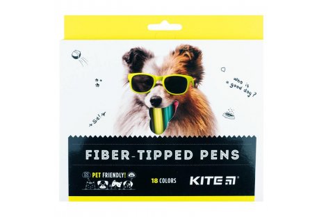 Фломастери 18 кольорів "Kite Dogs", Kite