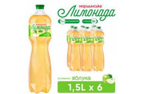 Напиток газированный Моршинская Лимонада со вкусом яблока 1,5л*6шт