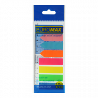 Стікери-закладки пластикові 12*45мм 200арк 8 кольорів асорті Neon,  Buromax