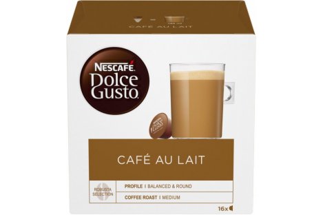 Кава в капсулах Nescafe Dolce Gusto Café au Lait мелена 16шт*10г